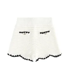 Scalloped crochet cotton-blend shorts Scalloped crochet cotton-blend shorts
