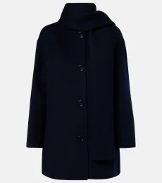 Scarf-detail virgin wool coat Scarf-detail virgin wool coat