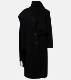 Scarf-detail wool and cashmere coat Scarf-detail wool and cashmere coat