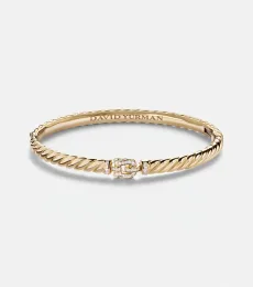 Sculpted Cable Buckle 18kt gold bracelet with diamonds Sculpted Cable Buckle 18kt gold bracelet with diamonds