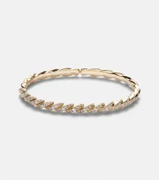 Sculpted Cable Flex 18kt gold bracelet with diamonds Sculpted Cable Flex 18kt gold bracelet with diamonds