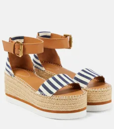 See By ChloÃ Glyn striped espadrille wedges