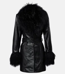 Sefa belted leather jacket Sefa belted leather jacket