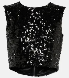 Sequined crop top