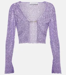 Sequined cropped cardigan Sequined cropped cardigan