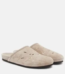 Sequined suede slides Sequined suede slides