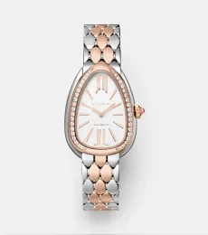 Serpenti Seduttori 18kt rose gold and steel watch with diamonds Serpenti Seduttori 18kt rose gold and steel watch with diamonds