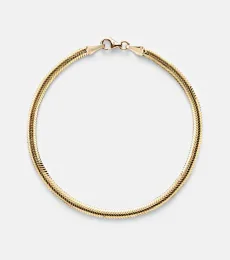 Serpentine 14kt gold chain bracelet