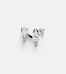 Serti Sur Vide 18kt white gold single clip-on earring with diamonds Serti Sur Vide 18kt white gold single clip-on earring with diamonds