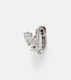 Serti Sur Vide 24kt white gold single earring with diamonds Serti Sur Vide 24kt white gold single earring with diamonds