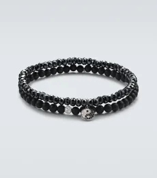 Set de 2 joncs en or blanc 14 ct et diamants Set de 2 joncs en or blanc 14 ct et diamants