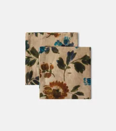 Set de 2 servilletas Rosalia de lino florales Set de 2 servilletas Rosalia de lino florales