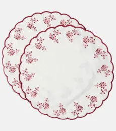 Set de 2 sets de table Botanica brodés en lin Set de 2 sets de table Botanica brodés en lin