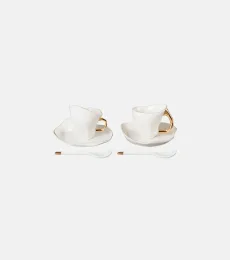 Set de 2 tasses à expresso, soucoupes et cuillères Meltdown par JordanLuca Set de 2 tasses à expresso, soucoupes et cuillères Meltdown par JordanLuca