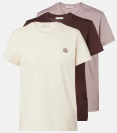 Set de 3 t-shirts en coton à logo