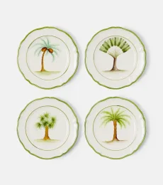 Set de 4 platos llanos de cerámica