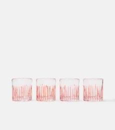 Set de 4 verres tumbler en cristal à rayures