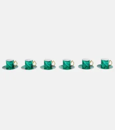 Set de 6 tasses à expresso Malachite et soucoupes Set de 6 tasses à expresso Malachite et soucoupes