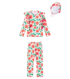 Set de bañador y gorra floral Set de bañador y gorra floral