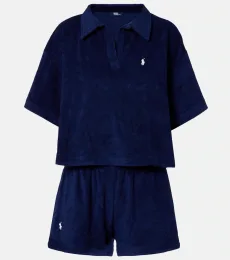 Set de polo y bermudas de rizo de algodón Set de polo y bermudas de rizo de algodón