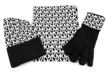 Set I Scarf/Hat/Gloves I Hat/Scarf/Gloves I Soft Acrylic Wool I Logo I Golden Gift Box I (Black), black, One size Set I Scarf/Hat/Gloves I Hat/Scarf/Gloves I Soft Acrylic Wool I Logo I Golden Gift Box I (Black), black, One size