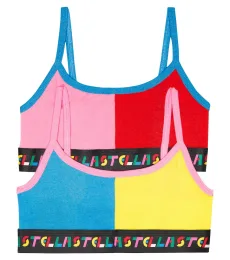 Set of 2 cotton-blend jersey bralettes Set of 2 cotton-blend jersey bralettes
