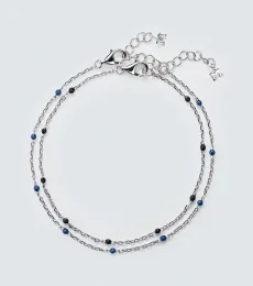 Set of 2 sterling silver and enamel chain bracelets Set of 2 sterling silver and enamel chain bracelets
