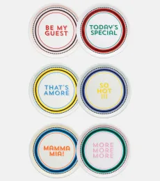 Set of 6 porcelain pizza plates