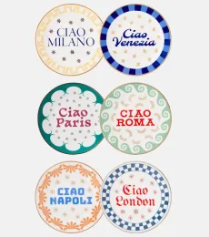 Set of 6 porcelain plates