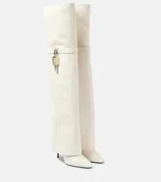 Shark Lock Stiletto over-the-knee boots