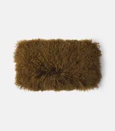 Shearling and linen cushion Shearling and linen cushion