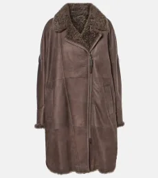 Shearling-lined leather coat