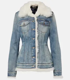 Shearling-trimmed denim jacket Shearling-trimmed denim jacket