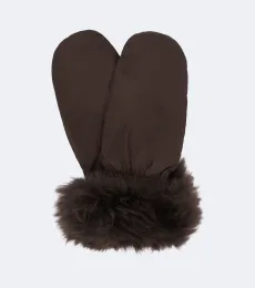 Shearling-trimmed down mittens Shearling-trimmed down mittens