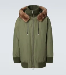 Shearling-trimmed technical puffer coat Shearling-trimmed technical puffer coat
