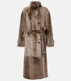 Shearling wrap coat