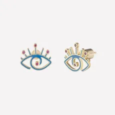 Shiva Evil Eye Earrings - Orange Shiva Evil Eye Earrings - Orange