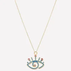 Shiva Greek Evil Eye Necklace - Orange Shiva Greek Evil Eye Necklace - Orange