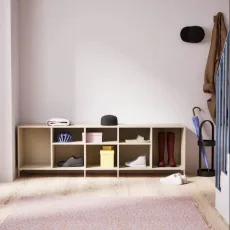 Shoe Rack in Beige with Backpanels and Legs