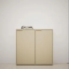 Shoe Rack in Beige with Doors and Backpanels