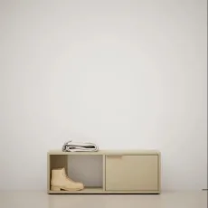 Shoe Rack in Beige with Drawers Shoe Rack in Beige with Drawers