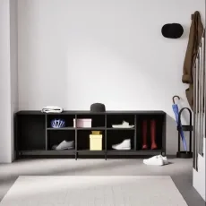 Shoe Rack in Black with Backpanels and Legs