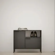 Shoe Rack in Black with Doors and Legs Shoe Rack in Black with Doors and Legs