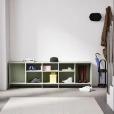 Shoe Rack in Green with Backpanels and Legs