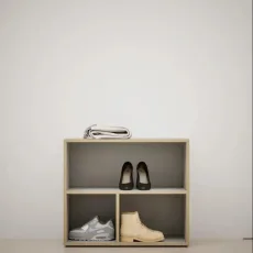 Shoe Rack in Grey with Backpanels Shoe Rack in Grey with Backpanels