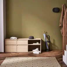 Shoe Rack in Oak with Doors and Drawers Shoe Rack in Oak with Doors and Drawers