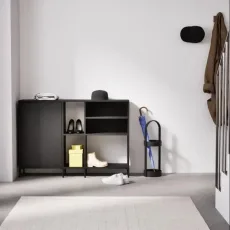 Shoe Rack in Premium Black with Doors and Legs Shoe Rack in Premium Black with Doors and Legs