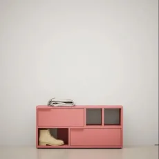 Shoe Rack in Reisinger Pink with Drawers Shoe Rack in Reisinger Pink with Drawers