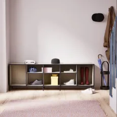 Shoe Rack in Sand and Blue with Backpanels and Legs Shoe Rack in Sand and Blue with Backpanels and Legs