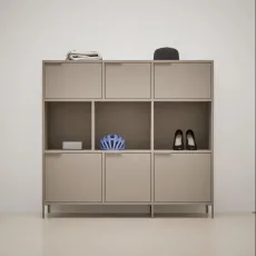 Shoe Rack in Stone Grey with Doors and Drawers Shoe Rack in Stone Grey with Doors and Drawers